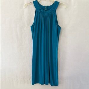 Calvin Klen Teal Sleeveless Shelf-Bra Dress